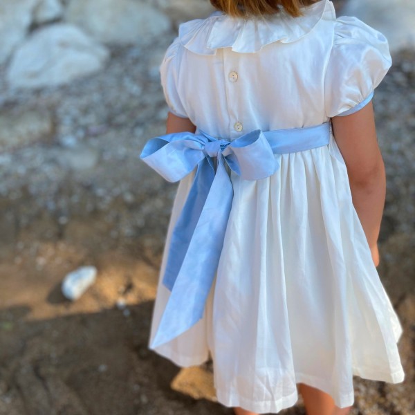 Diana Special Occasion Dress with Forget Me Not Hand Smocking Diana Special Occasion Dress with Forget Me Not Hand Smocking