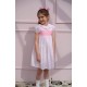 Katherine Johnson Dress Pink Grid Cotton with Strawberrylicious Hand Smocking