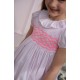 Katherine Johnson Dress Pink Grid Cotton with Strawberrylicious Hand Smocking