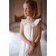 Memo Press x Smock London Girls Alice Dress Moonstone with Yellow Rose Hand Smocking