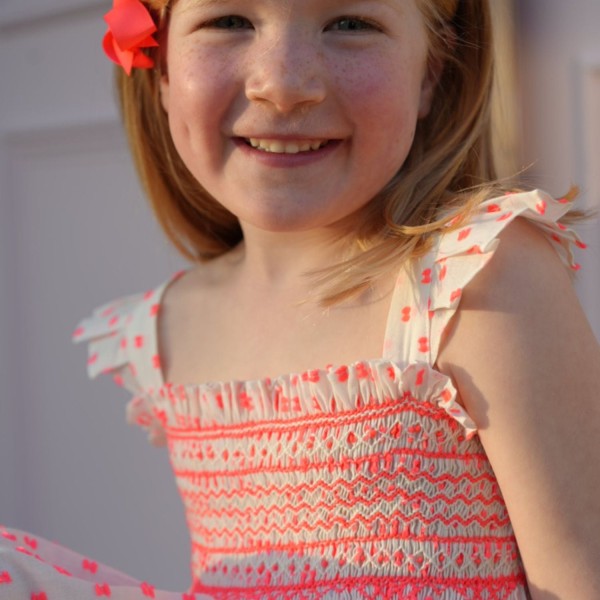 Rachel Carson Girls Dress Pack a Punch Plumetti with Big Top Hand Smocking Rachel Carson Girls Dress Pack a Punch Plumetti with Big Top Hand Smocking