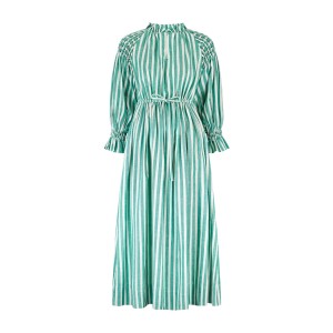 Aloha Wanderwell Dress Wimbledon Stripe with White Honeycomb Hand Smocking