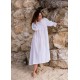 Bessie Coleman Women's Dress Moonstone Cotton with Cornflower Hand Smocking Bessie Coleman Women's Dress Moonstone Cotton with Cornflower Hand Smocking