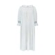 Bessie Coleman Women's Dress Moonstone Cotton with Sapphire Hand Smocking
