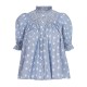 Scholl Blouse Bubble Weave Cotton with Double Cream Hand Smocking Edition 60