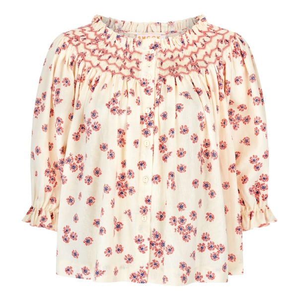 Cleopatra Blouse Painted Petals with Blush Hand Smocking Edition 38