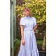 Colette Dress Passionflower Trellis with Delphinium Blue Hand Smocking