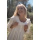 Nightingale Women's Dress Cloud Puff Plumetti with Ivory Hand Smocking